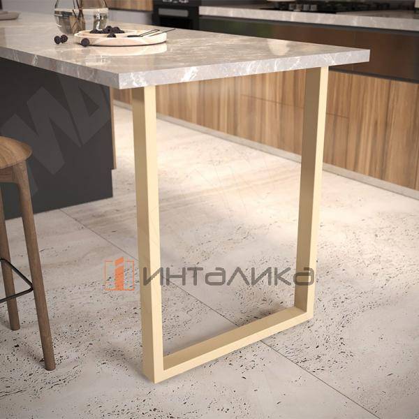 Пилар опора для стола П-образная, 60х30, 595xH870 (+10 мм), золото матовое – 5