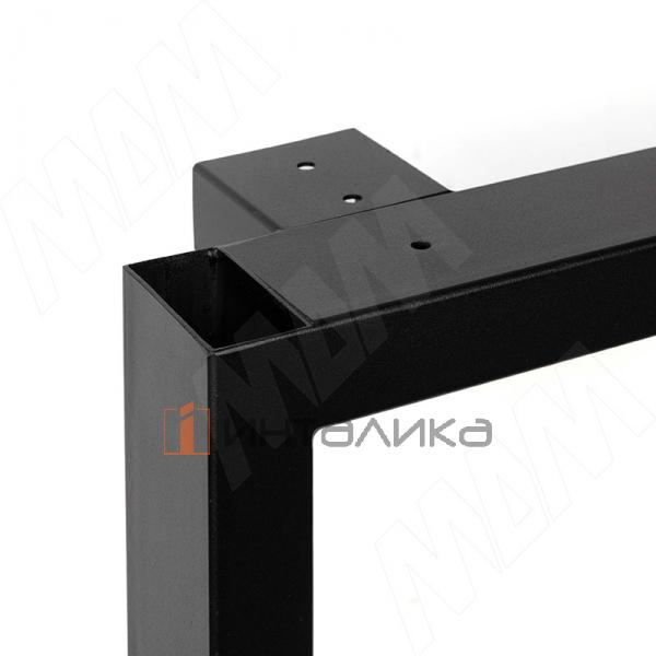 Пилар опора для стола П-образная, 60х30, 595xH870 (+10 мм), черный (RAL 9005, муар) – 3