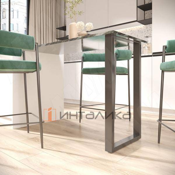 Пилар опора для стола П-образная, 60х30, 445xH1040 (+10 мм), черный (RAL 9005, муар) – 5