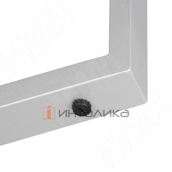 Пилар опора для стола П-образная, 60х30, 445xH1040 (+10 мм), хром матовый (RAL 9006, муар) – 4