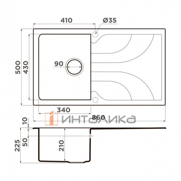 Мойка Omoikiri YASUGATA 86 Tetogranit, 450, накладная, leningrad grey – 2