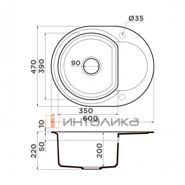 Мойка Omoikiri SAKAIME 60E Tetogranit, 450, накладная, leningrad grey – 2
