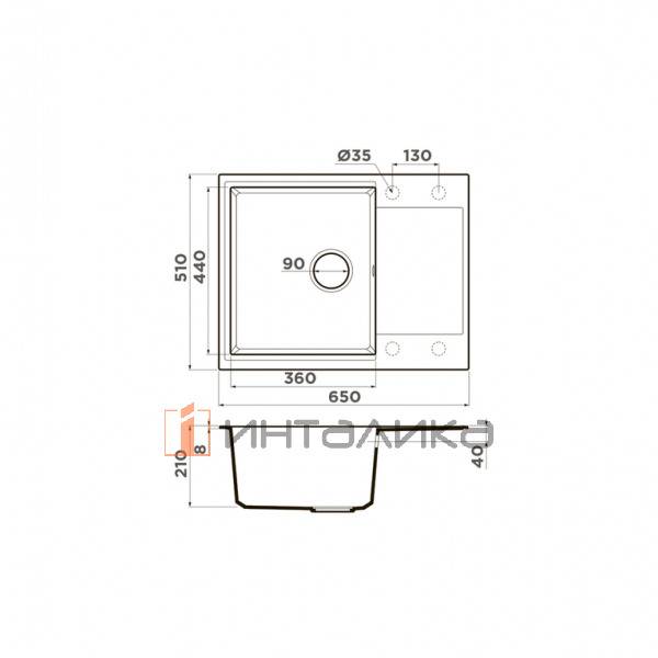 Мойка Omoikiri DAISEN 65T Tetogranit, 500, накладная, бежевый – 2