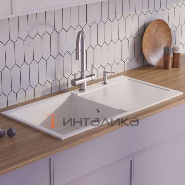 Мойка Omoikiri SAKAIME 100 Tetogranit, 600, накладная, белый – 4