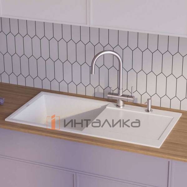 Мойка Omoikiri SAKAIME 100 Tetogranit, 600, накладная, белый – 3