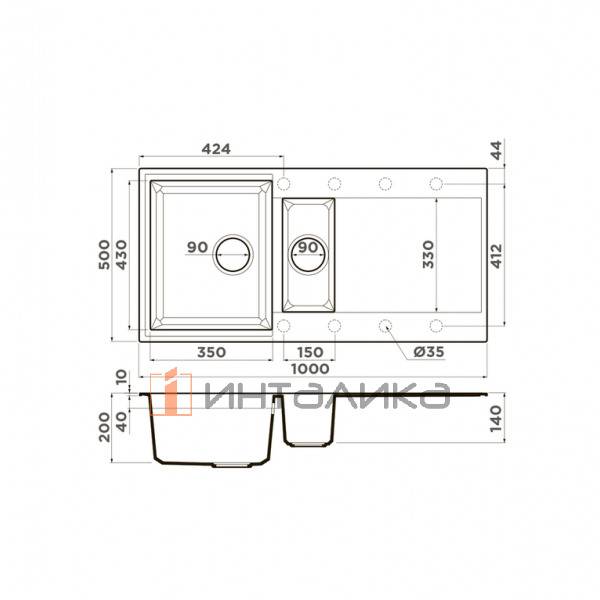 Мойка Omoikiri SAKAIME 100-2 Tetogranit, 600, накладная, leningrad grey – 2