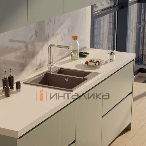 Мойка Omoikiri SAKAIME 60-2 Tetogranit, 600, накладная, leningrad grey – 3