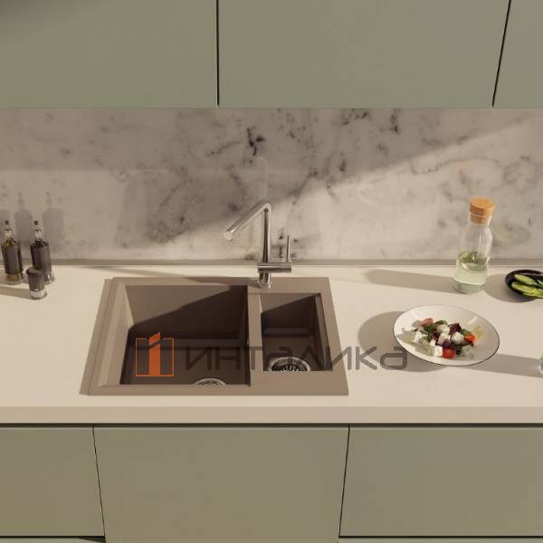 Мойка Omoikiri SAKAIME 60-2 Tetogranit, 600, накладная, leningrad grey – 4