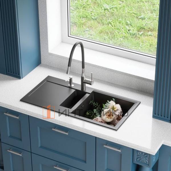 Мойка Omoikiri SAKAIME 86-2 Tetogranit, 600, накладная, leningrad grey – 3