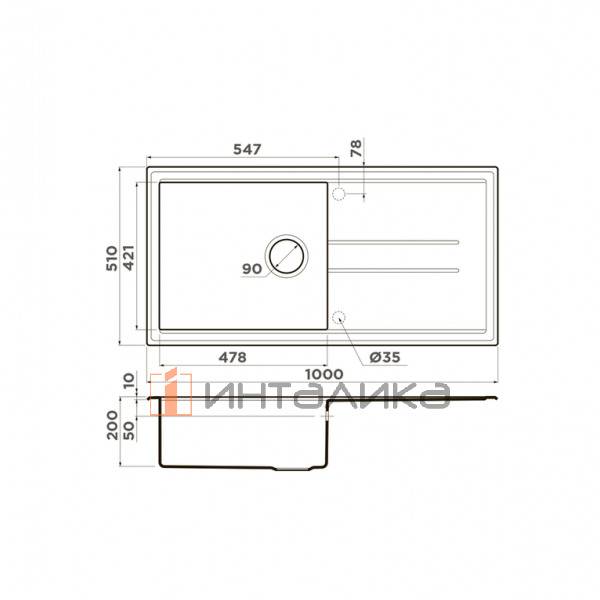 Мойка Omoikiri TEDORI 100 Tetogranit, 600, накладная, leningrad grey – 2