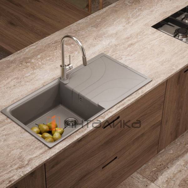 Мойка Omoikiri YASUGATA 100 Tetogranit, 600, накладная, leningrad grey – 3