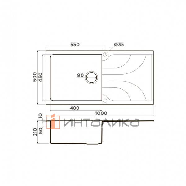 Мойка Omoikiri YASUGATA 100 Tetogranit, 600, накладная, белый – 2