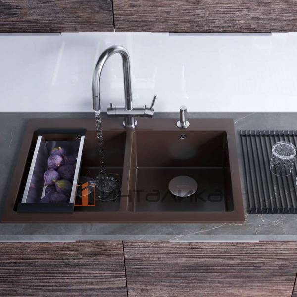 Мойка Omoikiri BOSEN 80-2 Tetogranit, 800, накладная, бежевый – 5