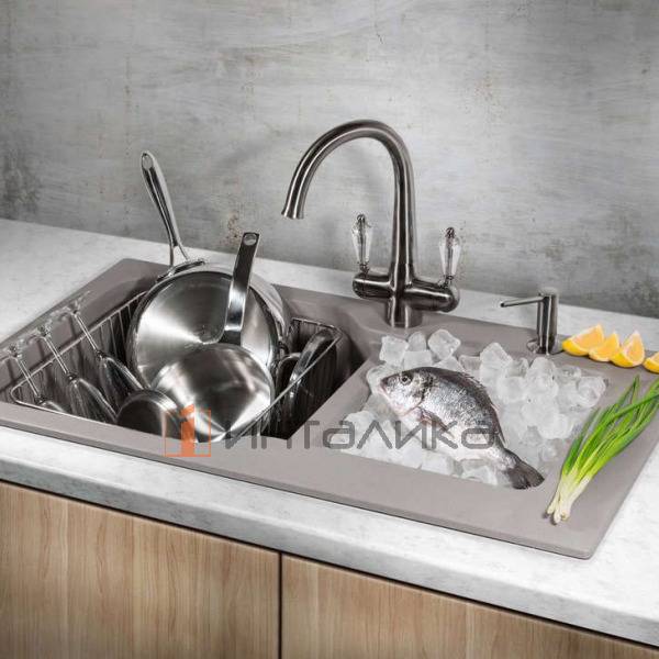 Мойка Omoikiri MARU 86-2 Tetogranit, 900, накладная, leningrad grey – 4