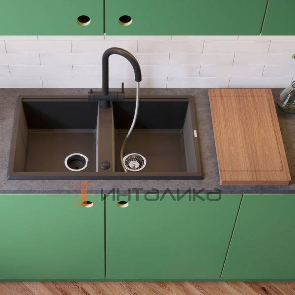 Мойка Omoikiri TEDORI 86-2 Tetogranit, 900, накладная, черный – 4