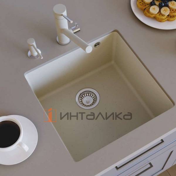 Мойка Omoikiri BOSEN 44-U Tetogranit, 500, под столешницу, бежевый – 3