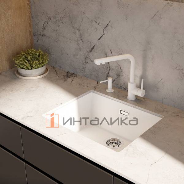 Мойка Omoikiri YAMAKAWA 55T-U/I Tetogranit, 600, под столешницу, белый – 3