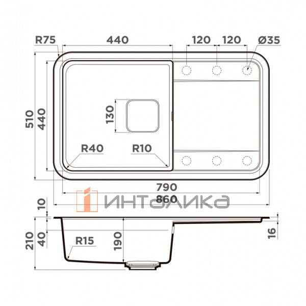 Мойка Omoikiri TASOGARE 86 Artgranit, 600, накладная, ваниль – 2