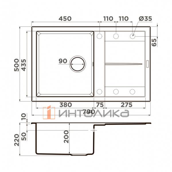 Мойка Omoikiri SUMI 79A Artceramic, 500, накладная, белый – 2