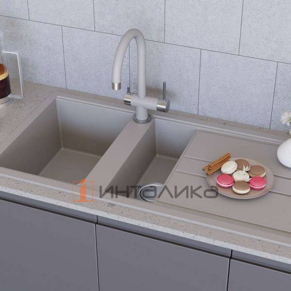 Мойка Omoikiri KITAGAWA 100-2 Artceramic, 600, накладная, leningrad grey – 5