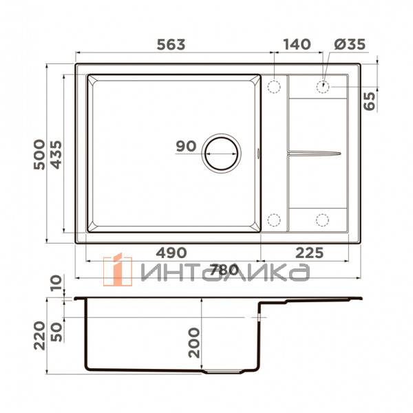 Мойка Omoikiri SUMI 78A-LB Artceramic, 600, накладная, leningrad grey – 2