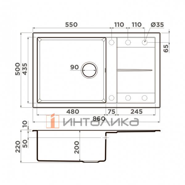 Мойка Omoikiri SUMI 86A Artceramic, 600, накладная, белый – 2