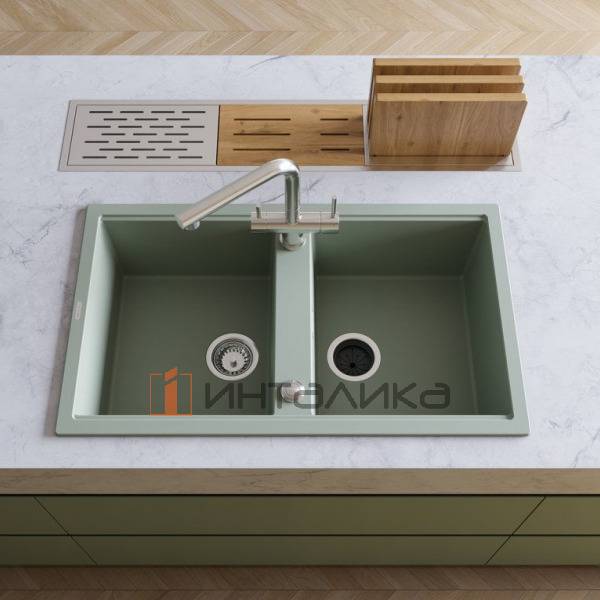 Мойка Omoikiri KITAGAWA 86-2 Artceramic, 900, накладная, leningrad grey – 3