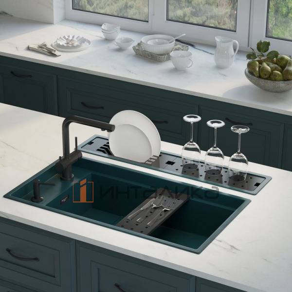 Мойка Omoikiri KINARU PRO 86-U/I Artceramic, 900, под столешницу, azur blue – 5