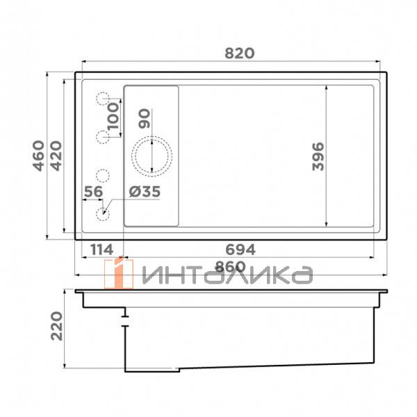 Мойка Omoikiri KINARU PRO 86-U/I Artceramic, 900, под столешницу, wind green – 2