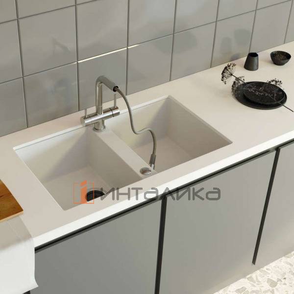 Мойка Omoikiri KITAGAWA 83-2-U Artceramic, 900, под столешницу, белый – 3