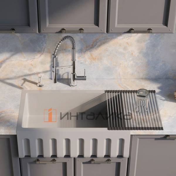 Мойка Omoikiri MIKURA 83 Natceramic, 900, фронтальная, белый глянец – 4