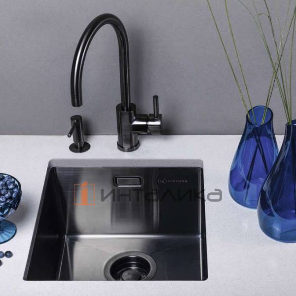 Мойка Omoikiri TAKI 38-U/IF нержавеющая сталь, 400, накладная, графит – 4