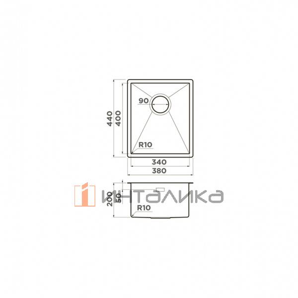 Мойка Omoikiri TAKI 38-U/IF нержавеющая сталь, 400, накладная, графит – 2