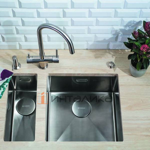 Мойка Omoikiri TAKI 20-U/IF нержавеющая сталь, 300, накладная, вороненая сталь – 4