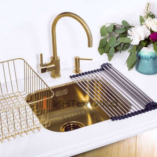 Мойка Omoikiri OMI 44-U/I нержавеющая сталь, 450, накладная, вороненая сталь – 3