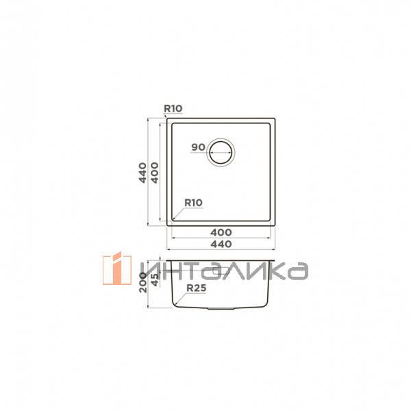 Мойка Omoikiri TADZAVA 44-U/I Ultra нержавеющая сталь, 450, накладная, вороненая сталь – 2