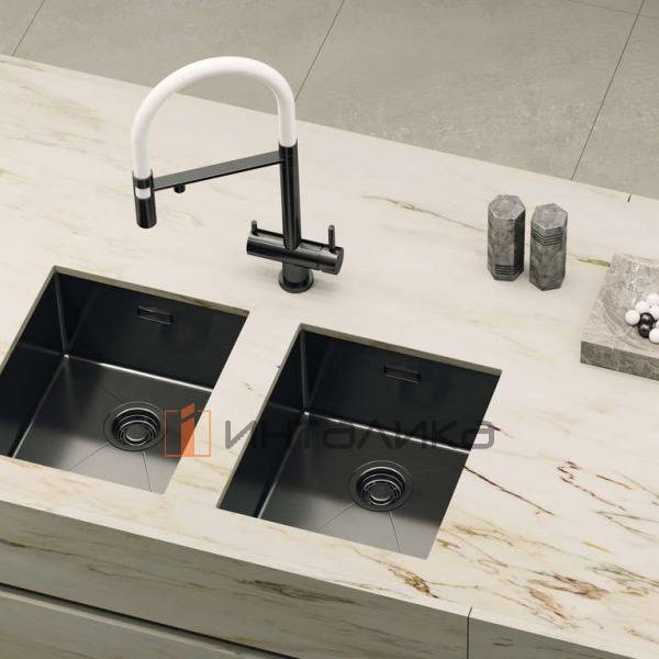 Мойка Omoikiri TAKI 44-U/IF нержавеющая сталь, 450, накладная, светлое золото – 5