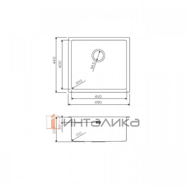 Мойка Omoikiri TAKI 49-U/IF нержавеющая сталь, 500, накладная, графит – 2