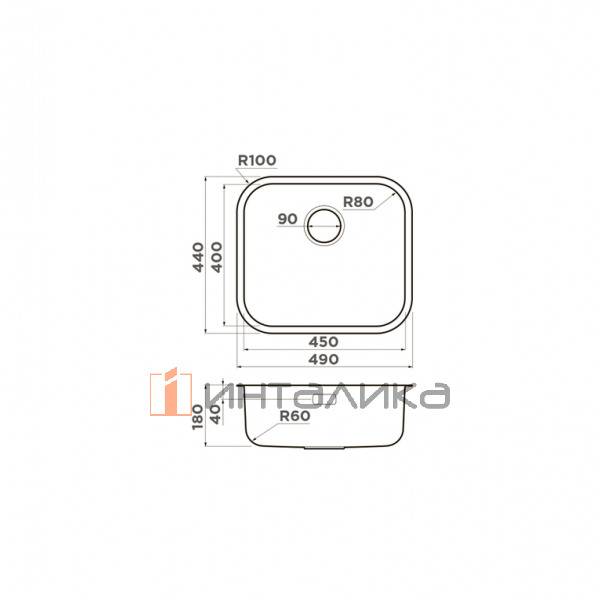 Мойка Omoikiri OMI 49-U/I нержавеющая сталь, 600, накладная, латунь – 2