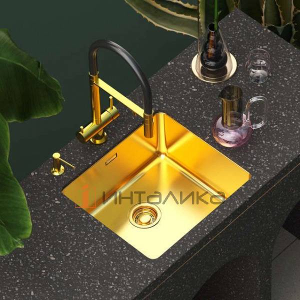 Мойка Omoikiri TADZAVA 49-U/I нержавеющая сталь, 600, накладная, светлое золото – 3