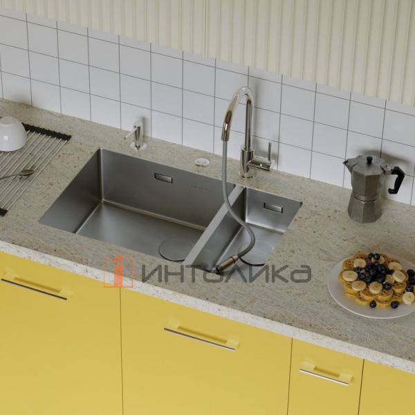 Мойка Omoikiri TAKI 69-2-U/IF Side L нержавеющая сталь, 800, накладная, графит – 5