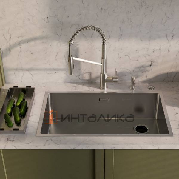 Мойка Omoikiri TAKI 74-U/IF Side нержавеющая сталь, 800, накладная, нержавеющая сталь – 5