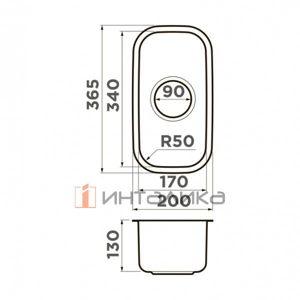 Мойка Omoikiri OMI 20-U нержавеющая сталь, 300, под столешницу нержавеющая сталь – 2