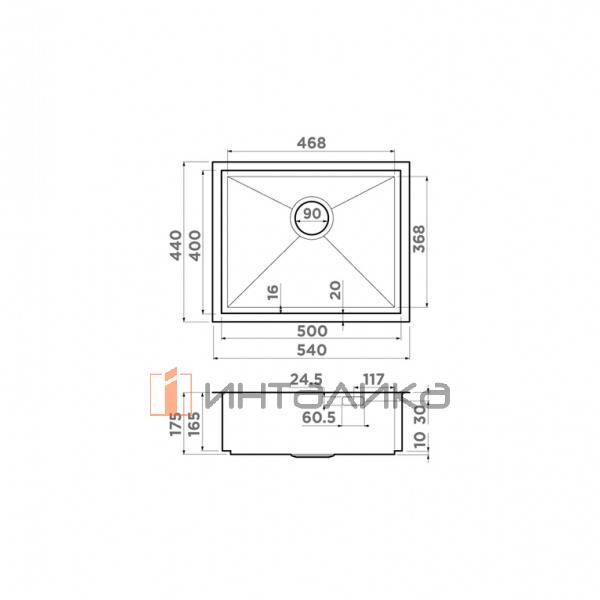 Мойка Omoikiri KASEN 54-16 INT нержавеющая сталь, 600, интегрированная, нержавеющая сталь – 2