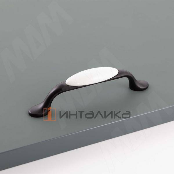 Ручка-скоба 96мм черный матовый/керамика – 3