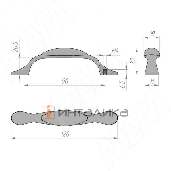 Ручка-скоба 96мм черный матовый/керамика – 4