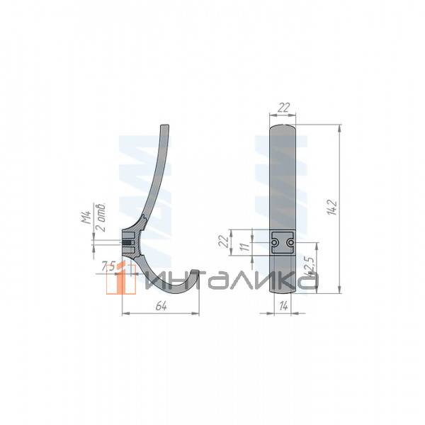 VERSA Крючок двухрожковый бронза состаренная – 3