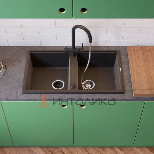 Смеситель Omoikiri AKITA-S однорычажный, с выводом питьевой воды, с гибким шлангом, royal green – 4