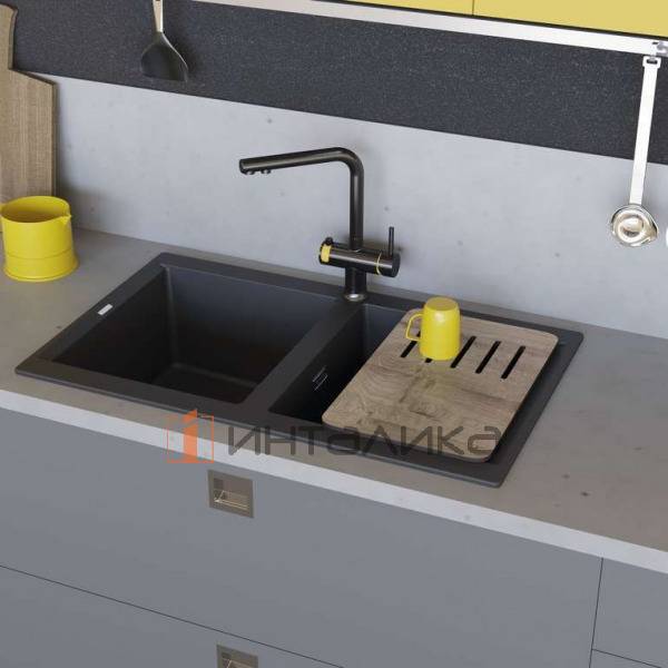 Смеситель Omoikiri HOTARU однорычажный, с выводом для питьевой воды, графит – 4