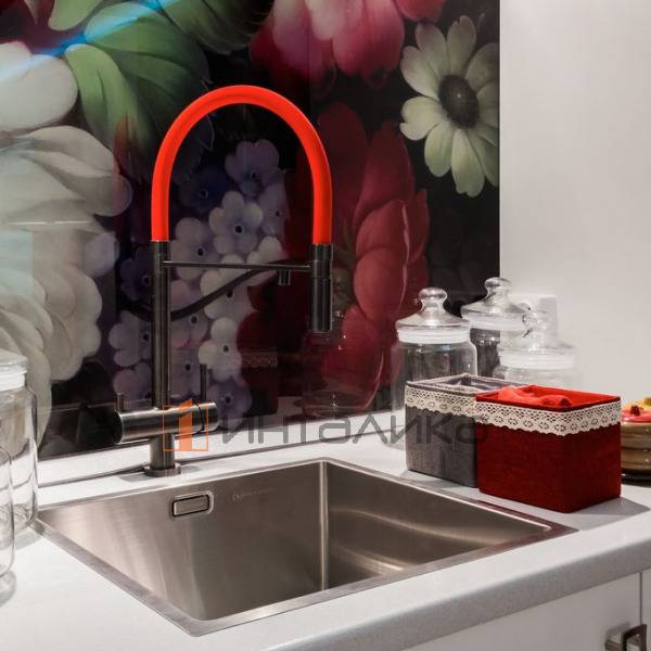 Смеситель Omoikiri KANTO однорычажный, с выводом питьевой воды, с гибким шлангом, хром – 6